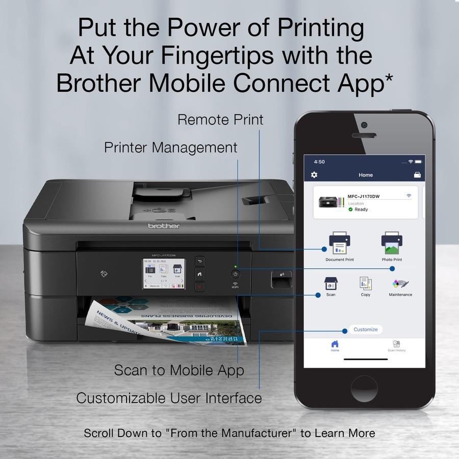 Brother MFC MFC-J1170DW Inkjet Multifunction Printer-Color-Copier