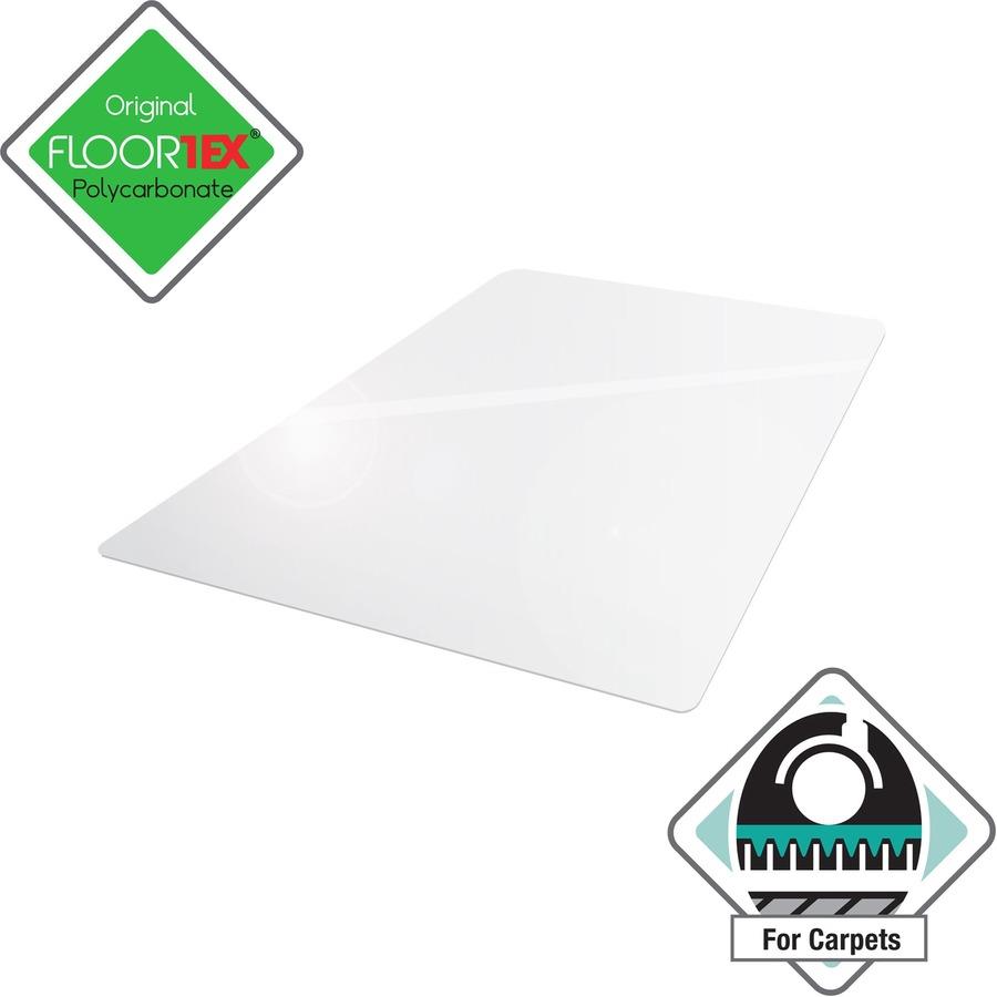 Cleartex Ultimat Chair Mat for Plush Pile Carpets (over 1/2), Clear  Polycarbonate, Lipped Carpet Protector