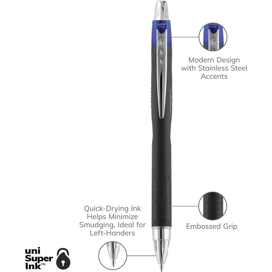 uni-ball Jetstream Retractable Ballpoint Pen - Bold Pen Point - 1.4 mm Pen  Point Size - Retractable - Blue Pigment-based Ink - ICC Business Products