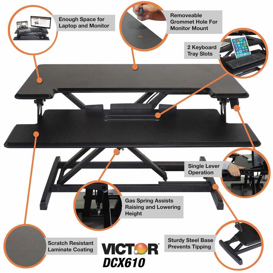 High Rise™ Height Adjustable Compact Electric Full Standing Desk - Victor  Tech