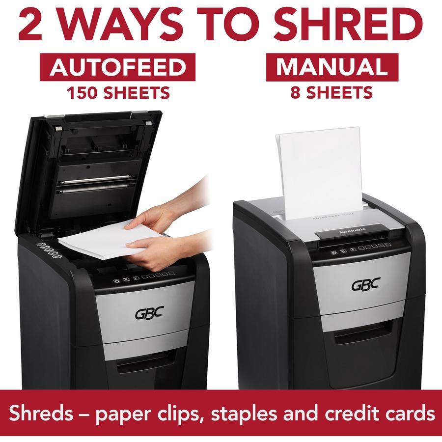 GBC AutoFeed+ Home Office Shredder, 150X, Micro-Cut, P-4, 150 Sheets