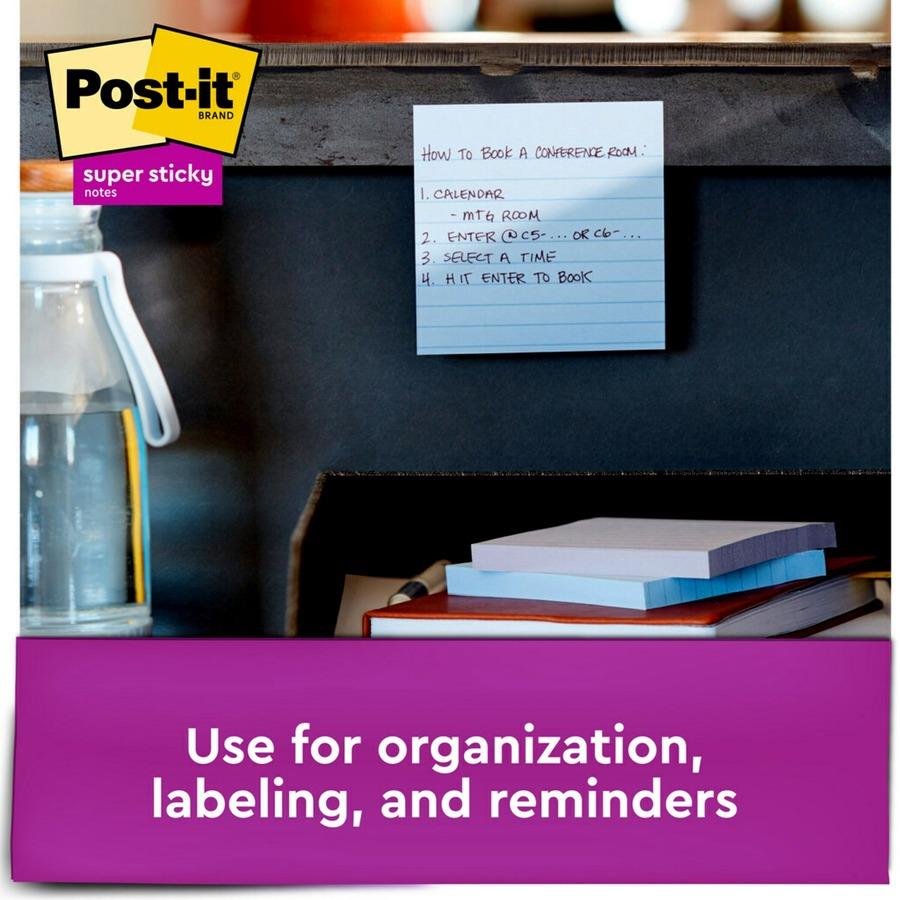 Post-it® Super Sticky Lined Recycled Notes - Wanderlust Pastels