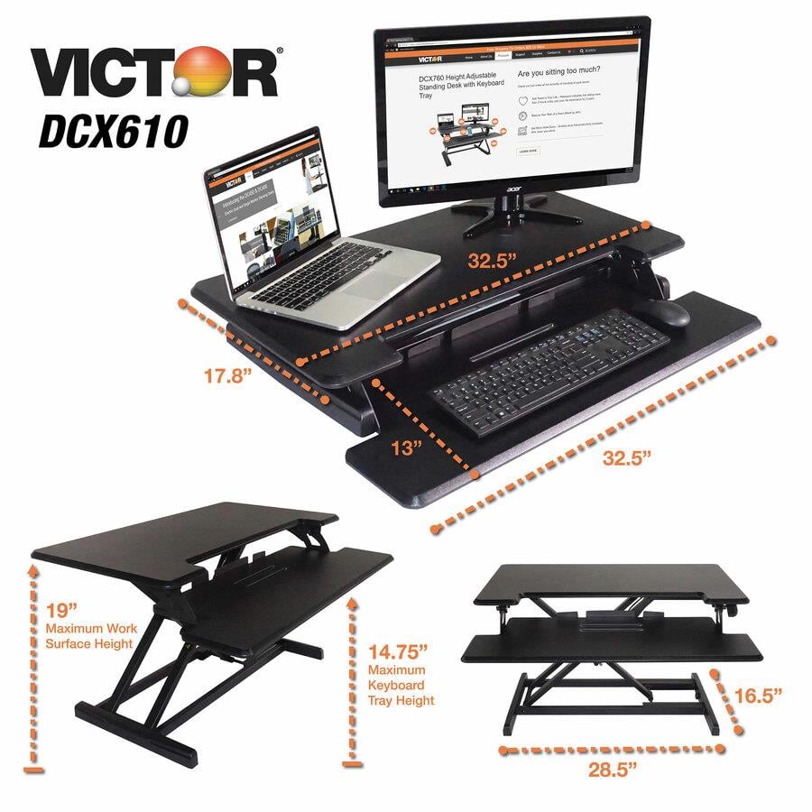 High Rise™ Height Adjustable Compact Electric Full Standing Desk - Victor  Tech