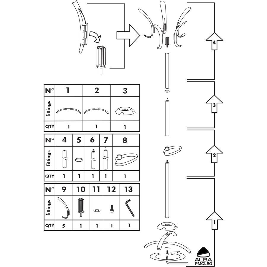 Alba 2-shelf Mobile Chrome Coat Rack - 36 x Hanger - 72 Height x