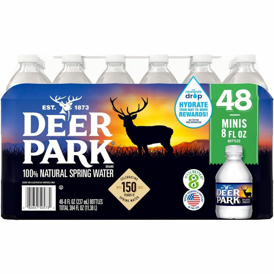 Deer Park Natural Spring Water, 8 oz Bottle, 48 Bottles-carton