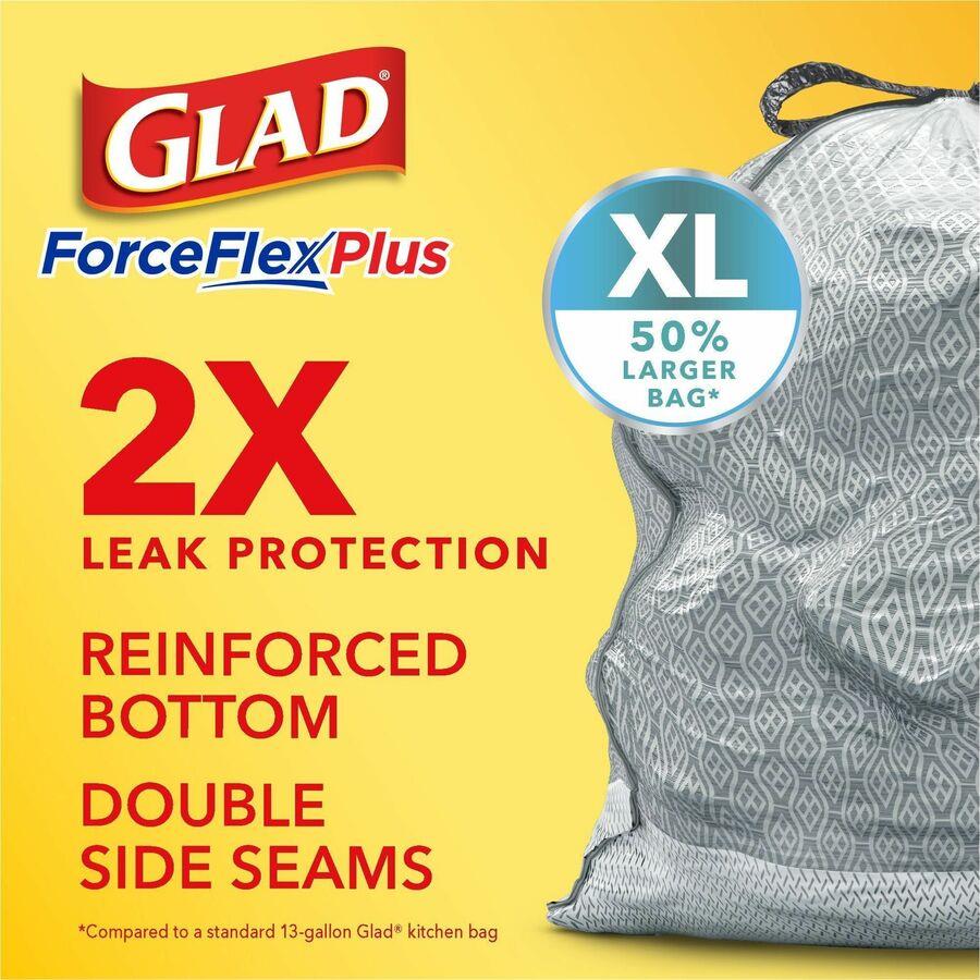 Glad ForceFlex MaxStrength 20-Gallons Febreze Fresh Clean Gray Plastic  Kitchen Drawstring Trash Bag (30-Count) in the Trash Bags department at