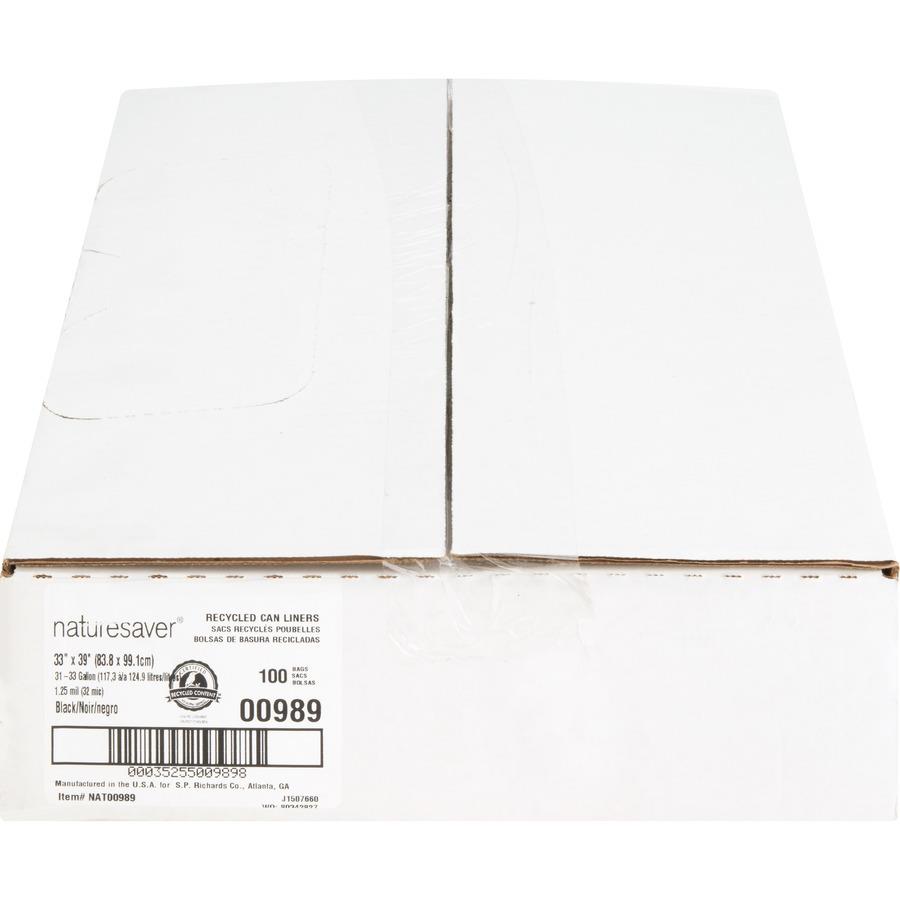 Berry Super Heavy-Duty Platinum Plus Liners - Medium Size - 33 gal Capacity  - 33 Width x 40 Length - 1.35 mil (34 Micron) Thickness - Silver - Resin  - 50/Carton - Industrial Trash
