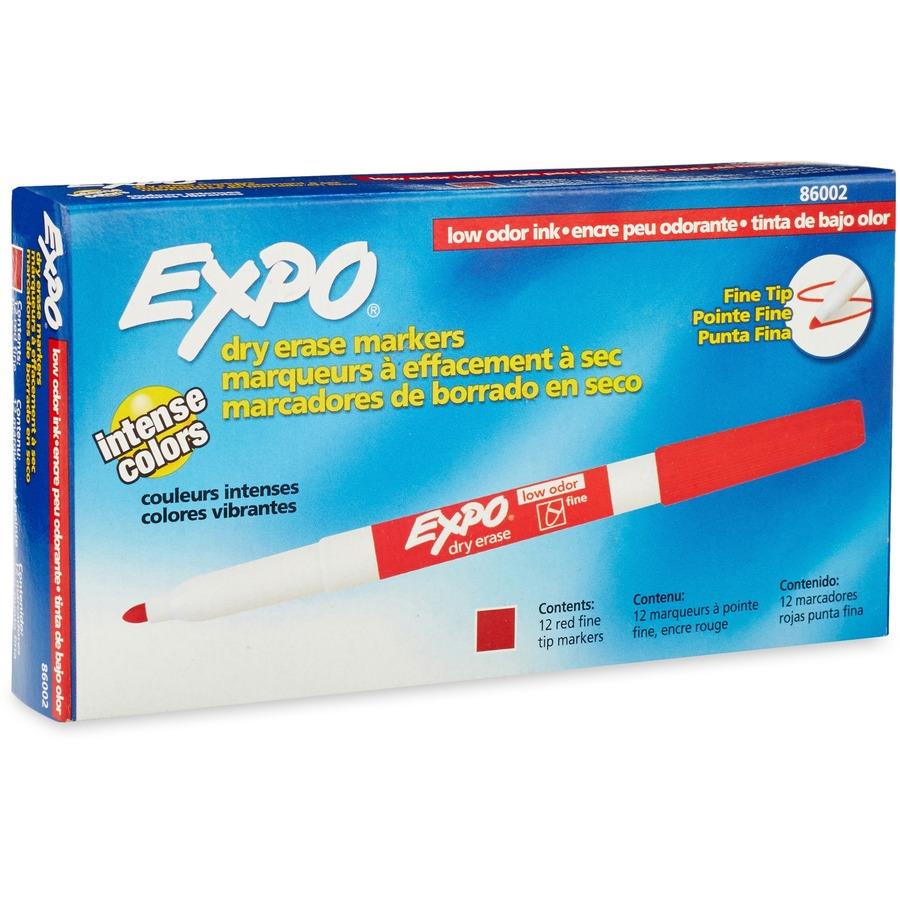 Expo Low-Odor Dry-erase Fine Tip Markers - Fine Point Type - Black - 1  Dozen - ICC Business Products