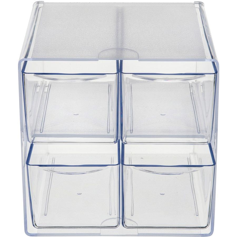 Business Source Clear Cube Storage Cube Organizer 6 Height x 6 Width x 6  Depth Desktop Clear 1 Each - Office Depot
