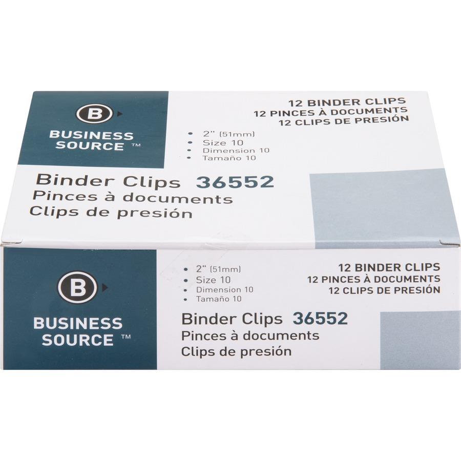 Business Source Fold-back Binder Clips - Large - 2 Length BSN36552, BSN  36552 - Office Supply Hut