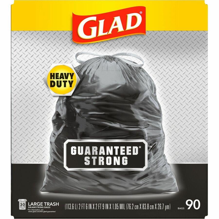 Glad ForceFlex 13-Gallons Gray Plastic Kitchen Drawstring Trash Bag  (40-Count) in the Trash Bags department at