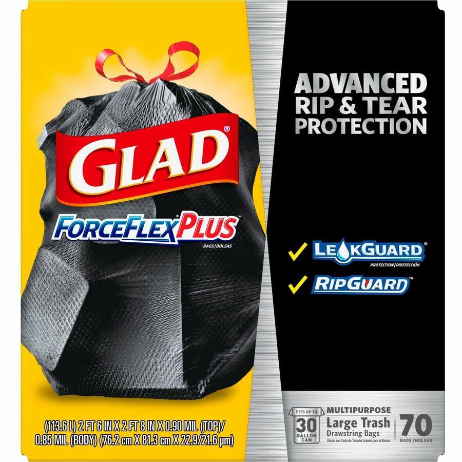 Glad ForceFlex Tall Kitchen Drawstring Trash Bags - 13 gal Capacity - 24