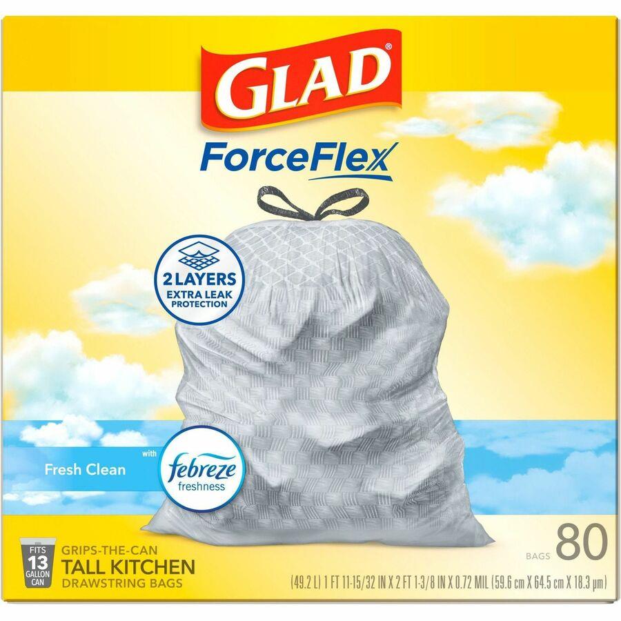 Glad Tall Kitchen ForceFlexPlus 13 Gallon Trash Bag Mediterranean Lavender  (120)