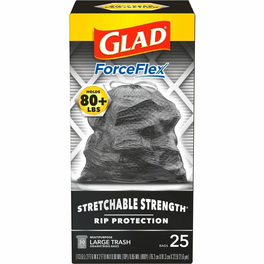 Glad ForceFlexPlus XL 20 Gallon Kitchen Trash Bags, Fresh Clean Scent,  Febreze Freshness, 30 Bags