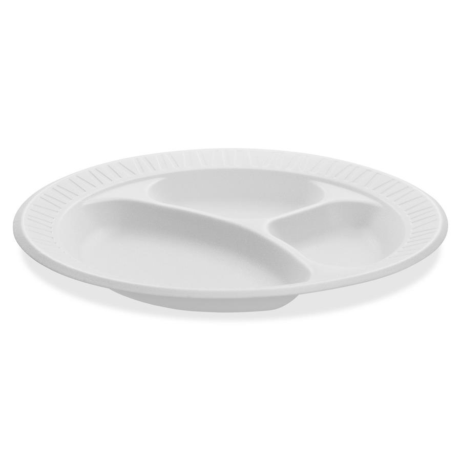 Concorde Non-Laminated Foam Plates, 9 dia, White, 125/Pack