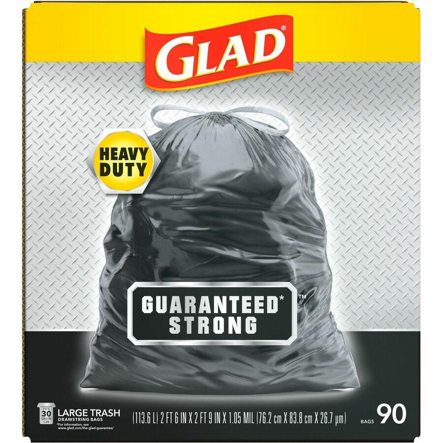Glad Large Drawstring Trash Bags - Large Size - 30 gal Capacity
