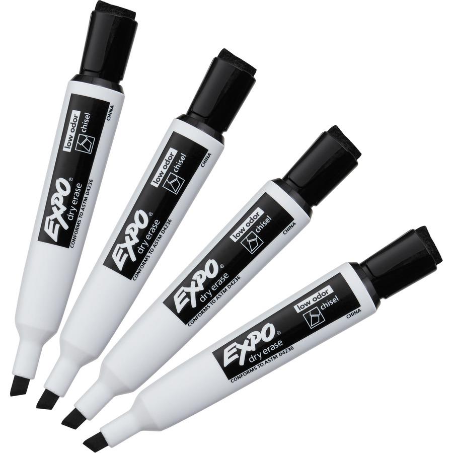 4 Pack Magnetic Fine Tip Dry Erase Black Colors Markers Markers