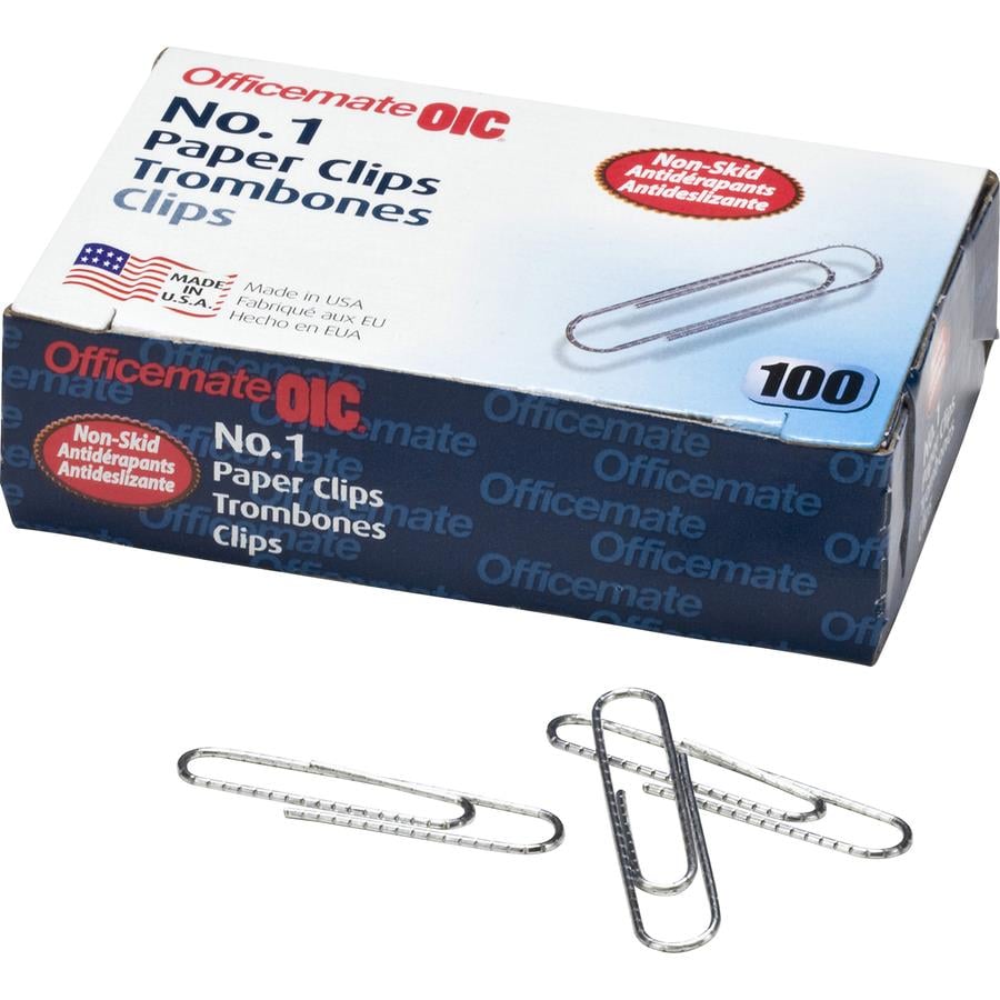Officemate Nonskid Paper Clips - No. 1 - 1.8