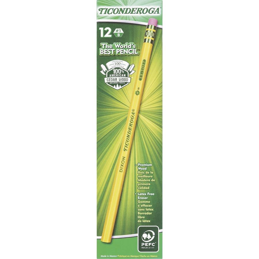 Ticonderoga Golf Pencils - Yellow Barrel - 72 / Box