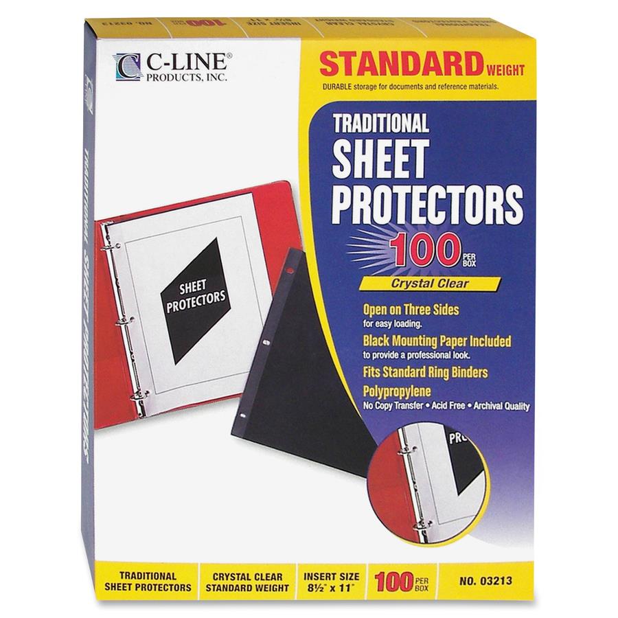 Sparco Top-Loading Vinyl Sheet Protectors - For Letter 8 1/2 X 11 Sheet -  Clear - Vinyl - 50 / Box