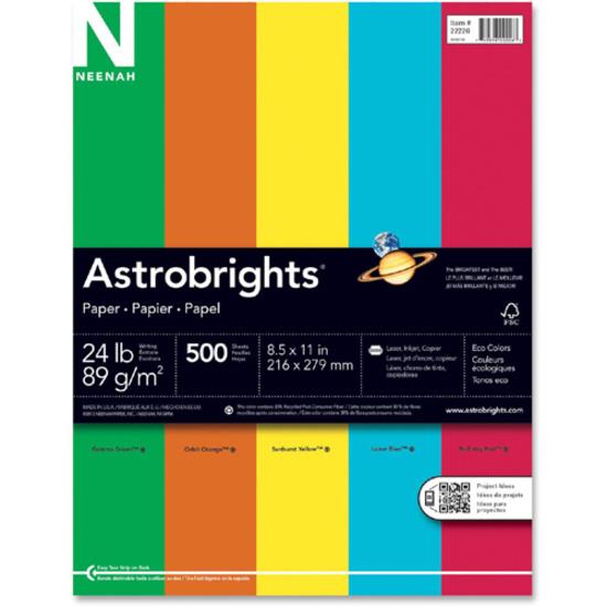 Astrobrights Color Paper, 24lb, 8.5 x 11, Eclipse Black, 500/Ream