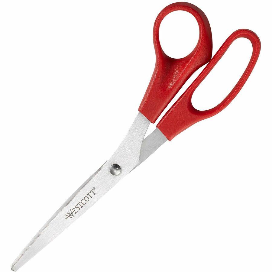 Westcott All Purpose Value Stainless Steel Scissors 8 Pointed Red