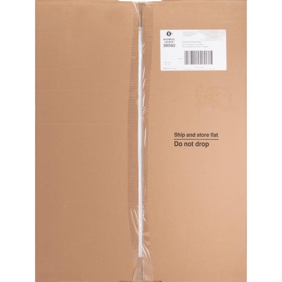 Business Source 25x30 Self-stick Easel Pads - 30 Sheets - Plain