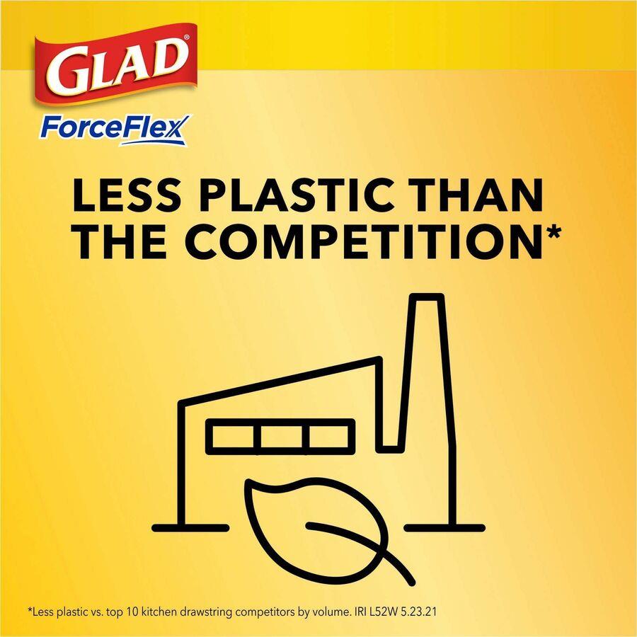 Glad ForceFlex Tall Kitchen Drawstring Trash Bags, Fresh Clean, 13 Gal, 40  CT