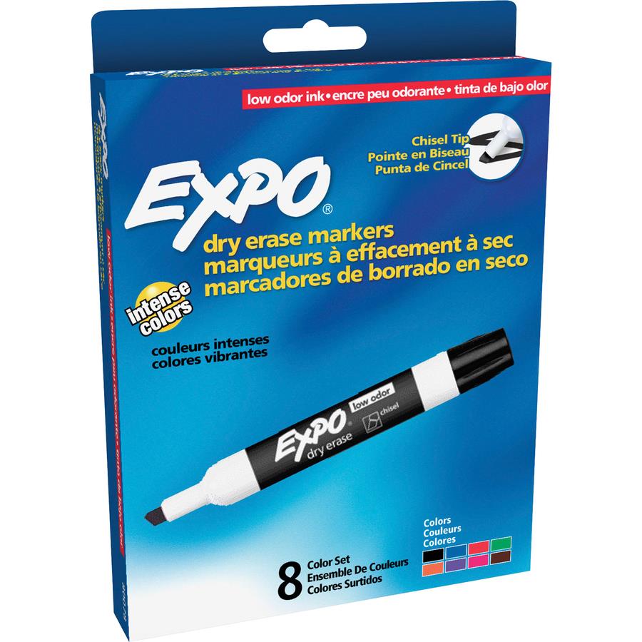 Expo Low-Odor Dry-erase 8-Color Marker Set - Chisel Marker SAN80078, SAN  80078 - Office Supply Hut