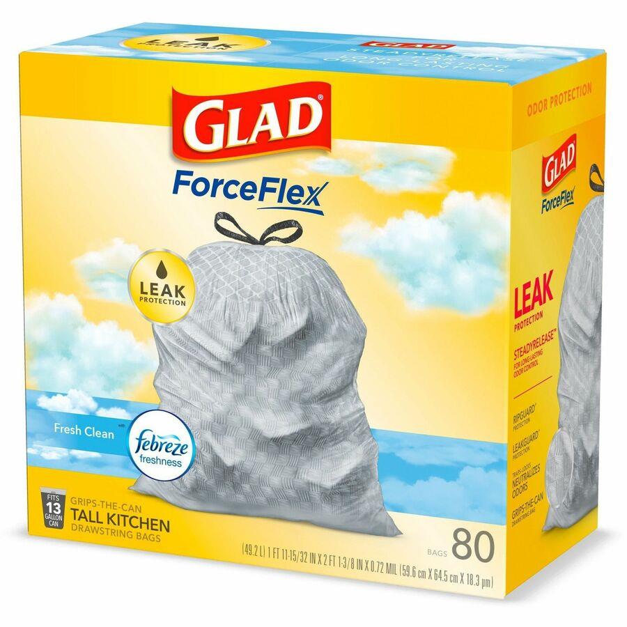 Glad ForceFlex Plus 13 Gal. Tall Kitchen White Trash Bag (20-Count