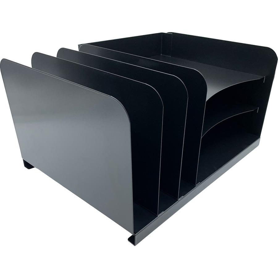 Lorell® Steel Horizontal/Vertical Mesh Desk Organizer, Black