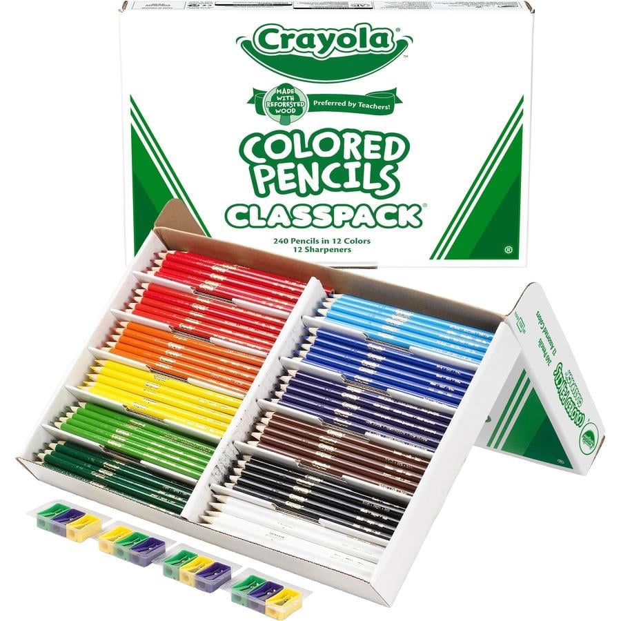 Prang Colored Pencils Classroom Pack, Assorted Colors, 3.3 mm Core, 288  Count