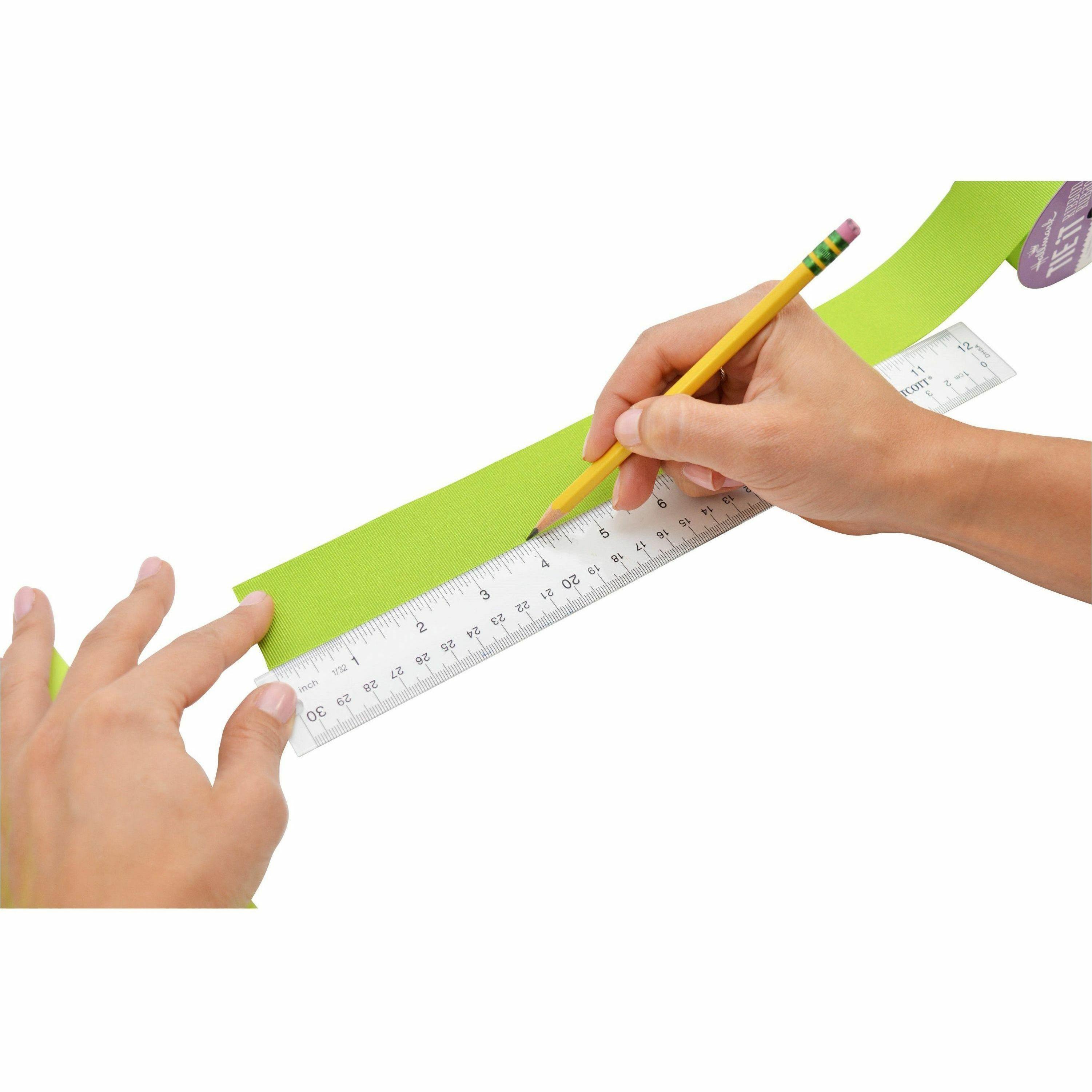 Westcott 12 Transparent Ruler - 12 Length 1 Width - 1/16 Graduations -  Imperial, Metric Measuring System - Acrylic - 1 Each - Clear - Thomas  Business Center Inc