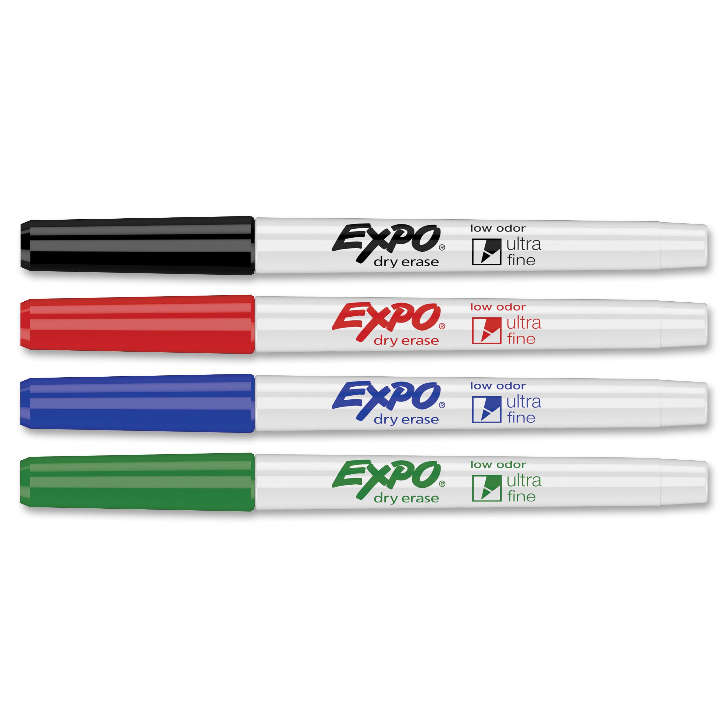 Expo Low-Odor Dry-erase 8-Color Marker Set - Chisel Marker Point Style -  Black, Red, Blue, Green, Pink, Orange, Brown, Purple - Assorted Barrel - 8  / Set 