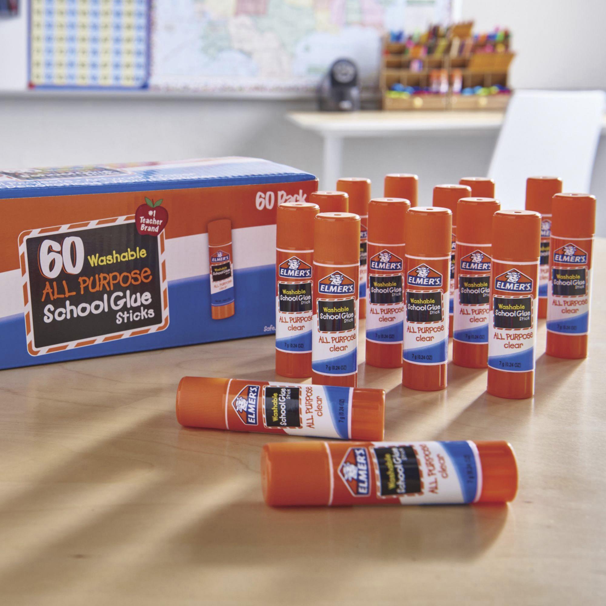 Elmer's Washable All Purpose School Glue Sticks Pack - 0.24 oz - 60 / Box -  White