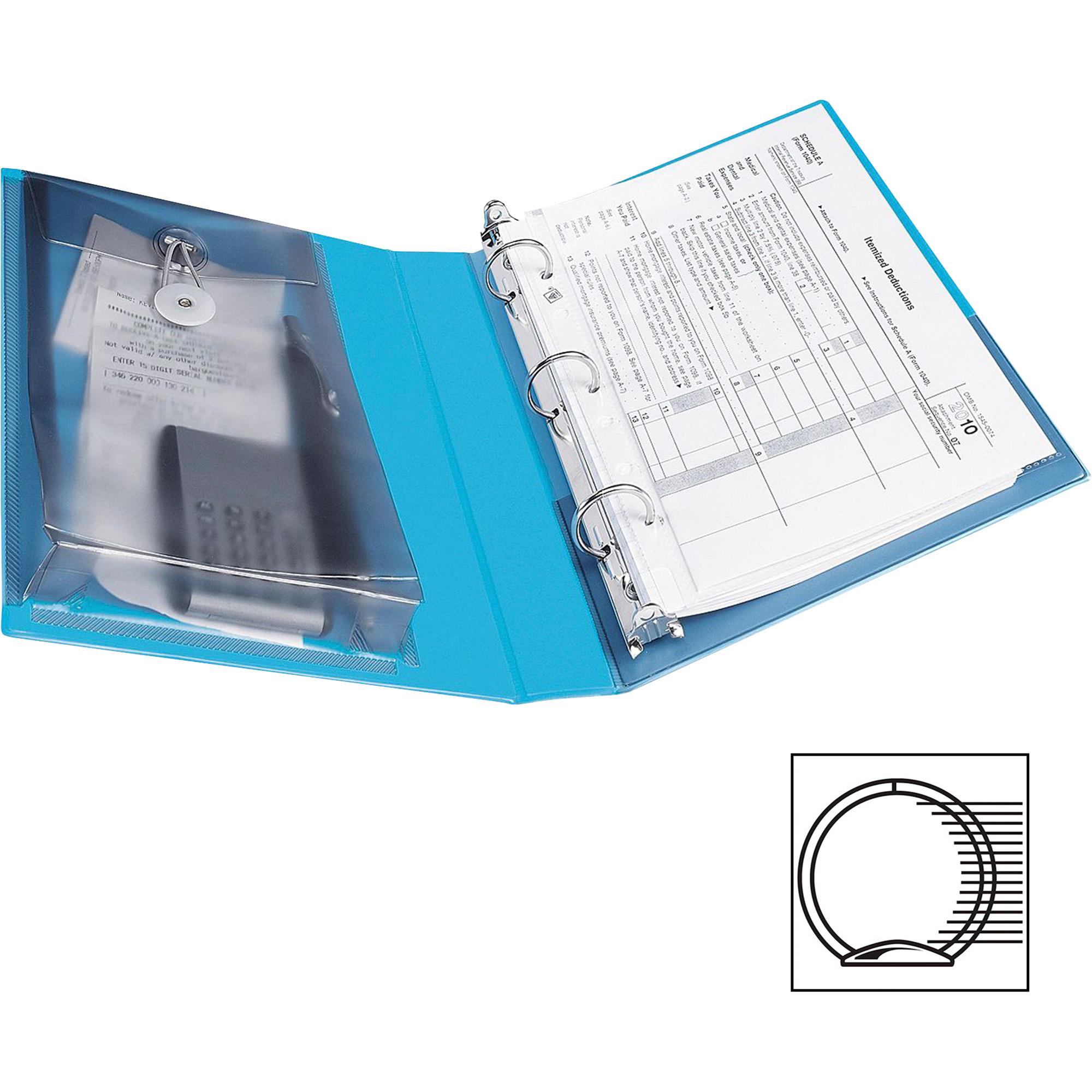 Basics Plastic Business Card Holder Protector Pages for 3-Ring Binder, 25-Pack