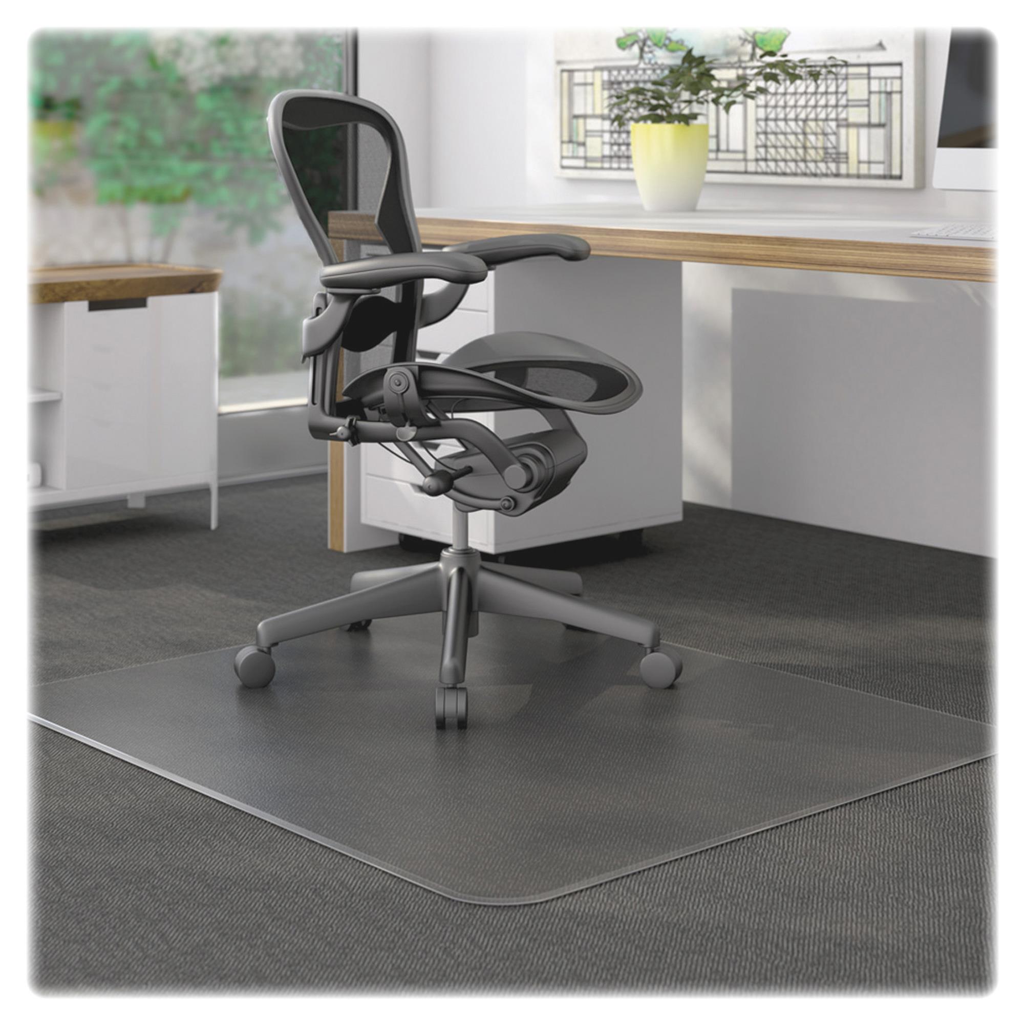 Deflecto Chair Mat For Commercial Grade Carpeting 45 W x 53 D Rectangle  Black - Office Depot