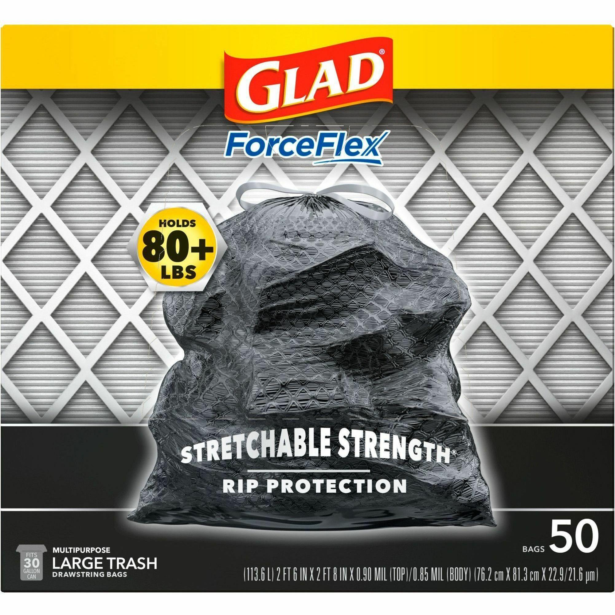 Glad ForceFlex MaxStrength X-Large Kitchen Drawstring Trash Bags, 20  Gallon, Fresh Clean Scent with Febreze Freshness, 80 Count