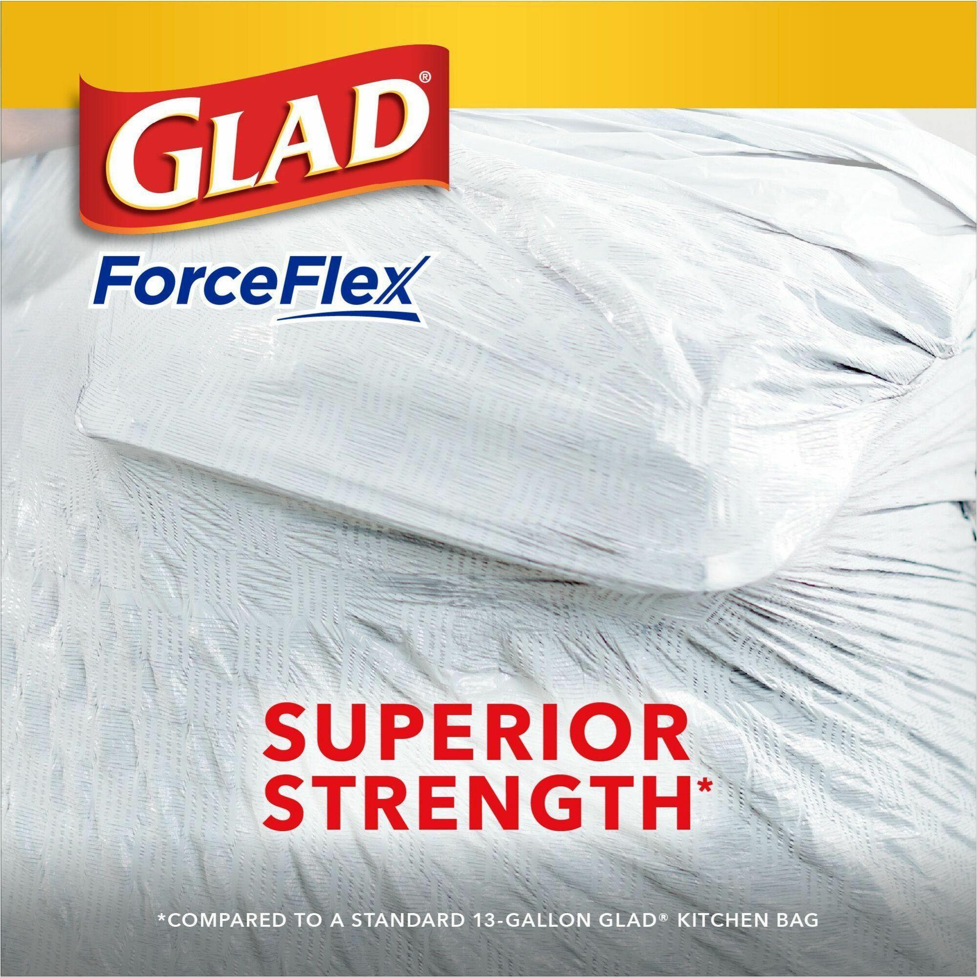 Glad 78362 Tall Kitchen Trash Bag, 13 gal, LLDPE, White