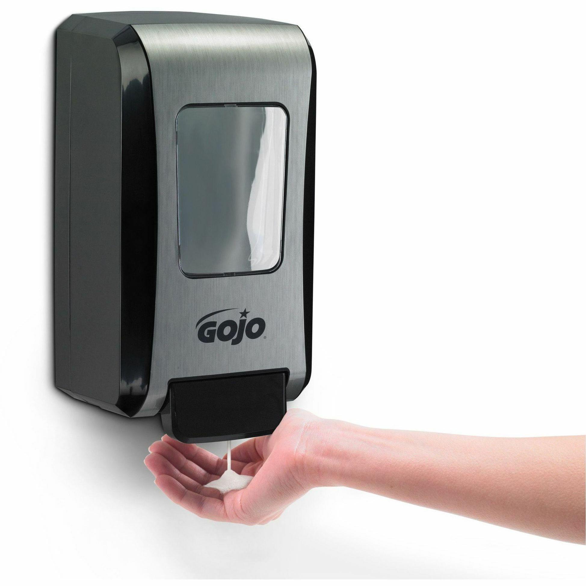 Gojo Push-Style FMX-20 Foam Soap Dispenser - 2.11 quart Capacity - Durable, Rugged, Wall Mountable, Easy-to-load - White, Gray