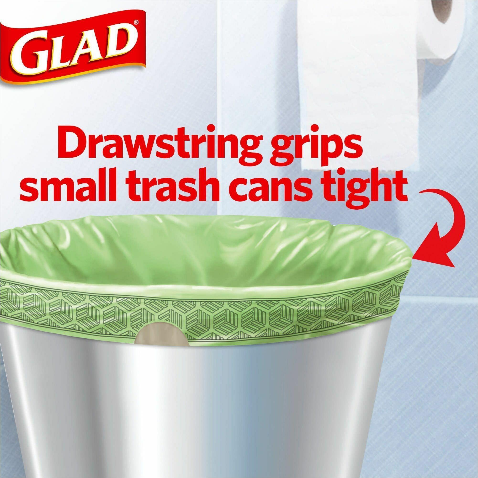 Glad 8 Gallon Medium Drawstring Trash Bags, Fragrance Free, 80 Bags