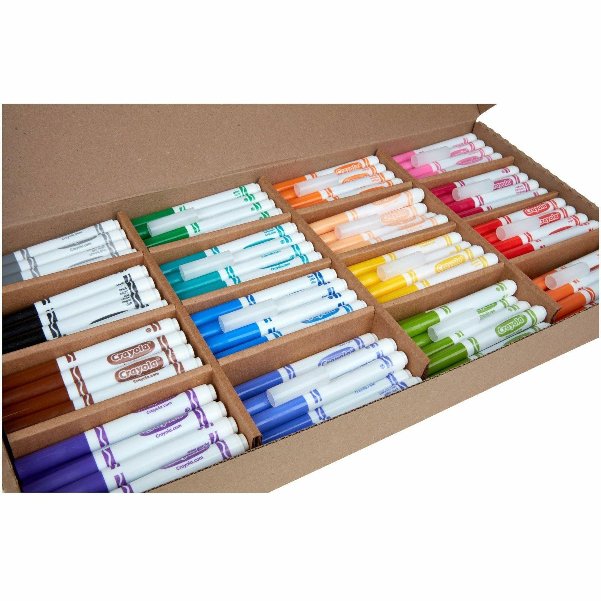 Crayola Fabric Markers Classpack , Fine Line, 10 Colors, 80-Count