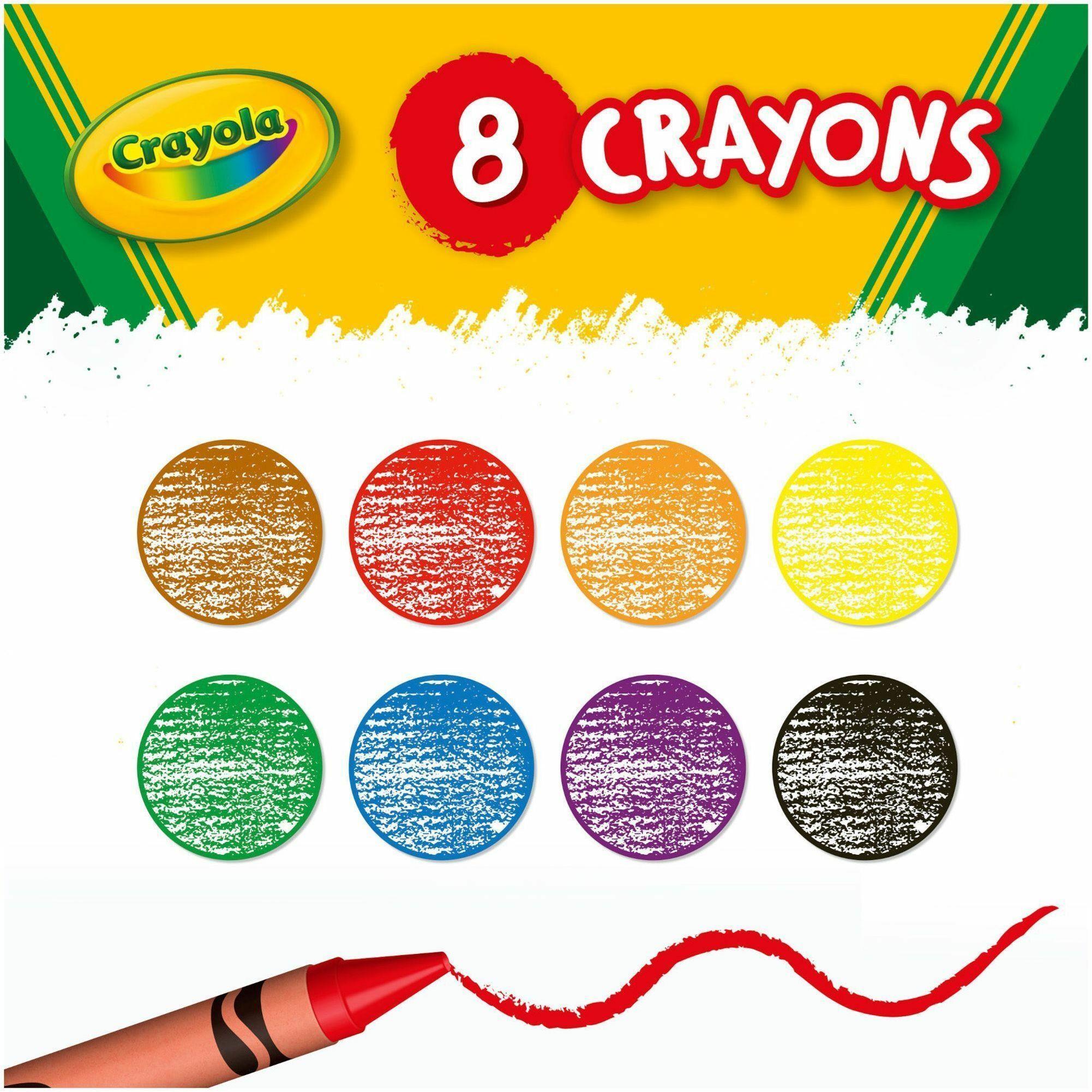 Crayola 8-Color Crayon Classpack - 4 Length - 0.4 Diameter - Red, Blue,  Yellow, Orange, Green, Purple, Brown, Black, Violet - 400 / Box - Bluebird  Office Supplies