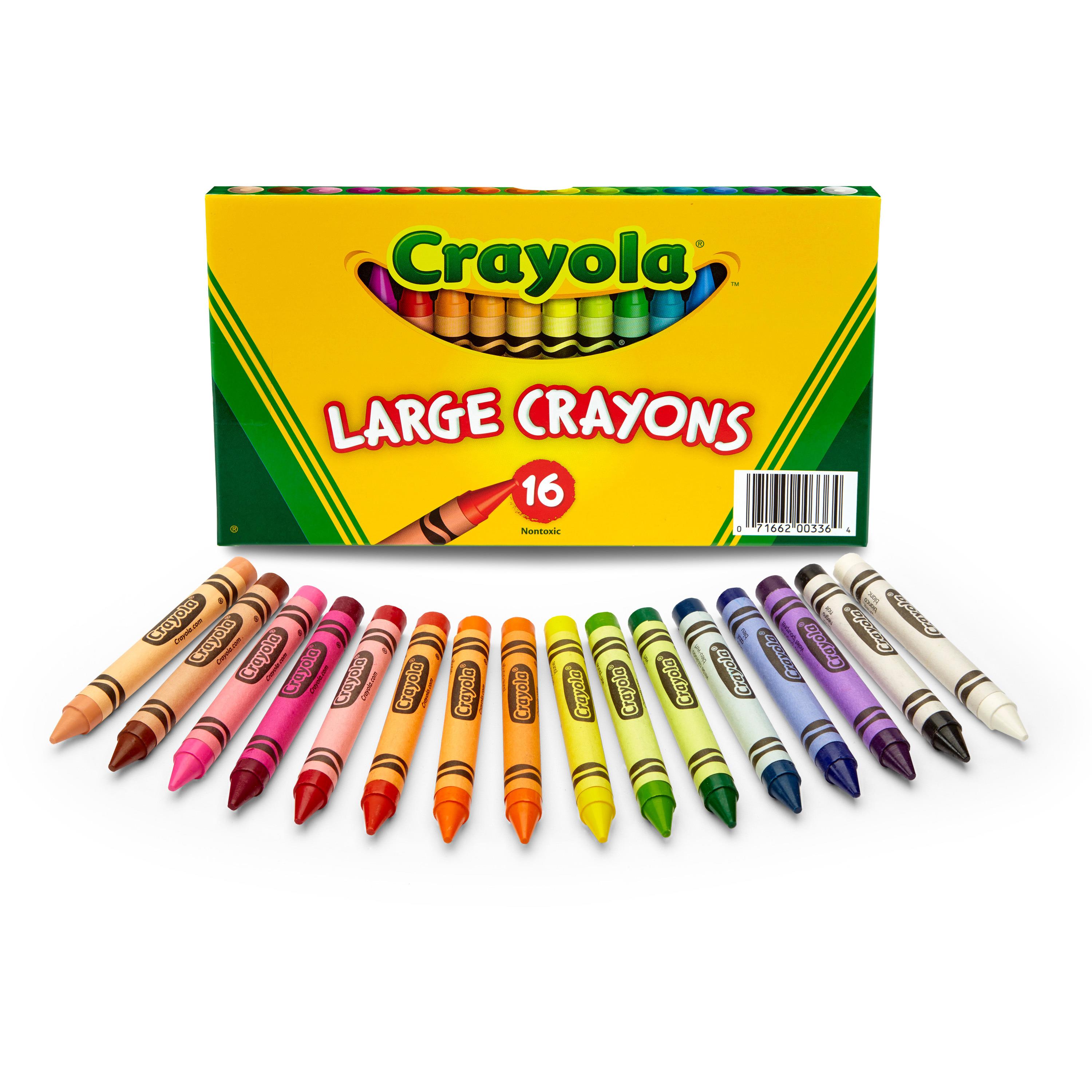 Crayola Large Crayons - Black, Blue, Brown, Green, Orange