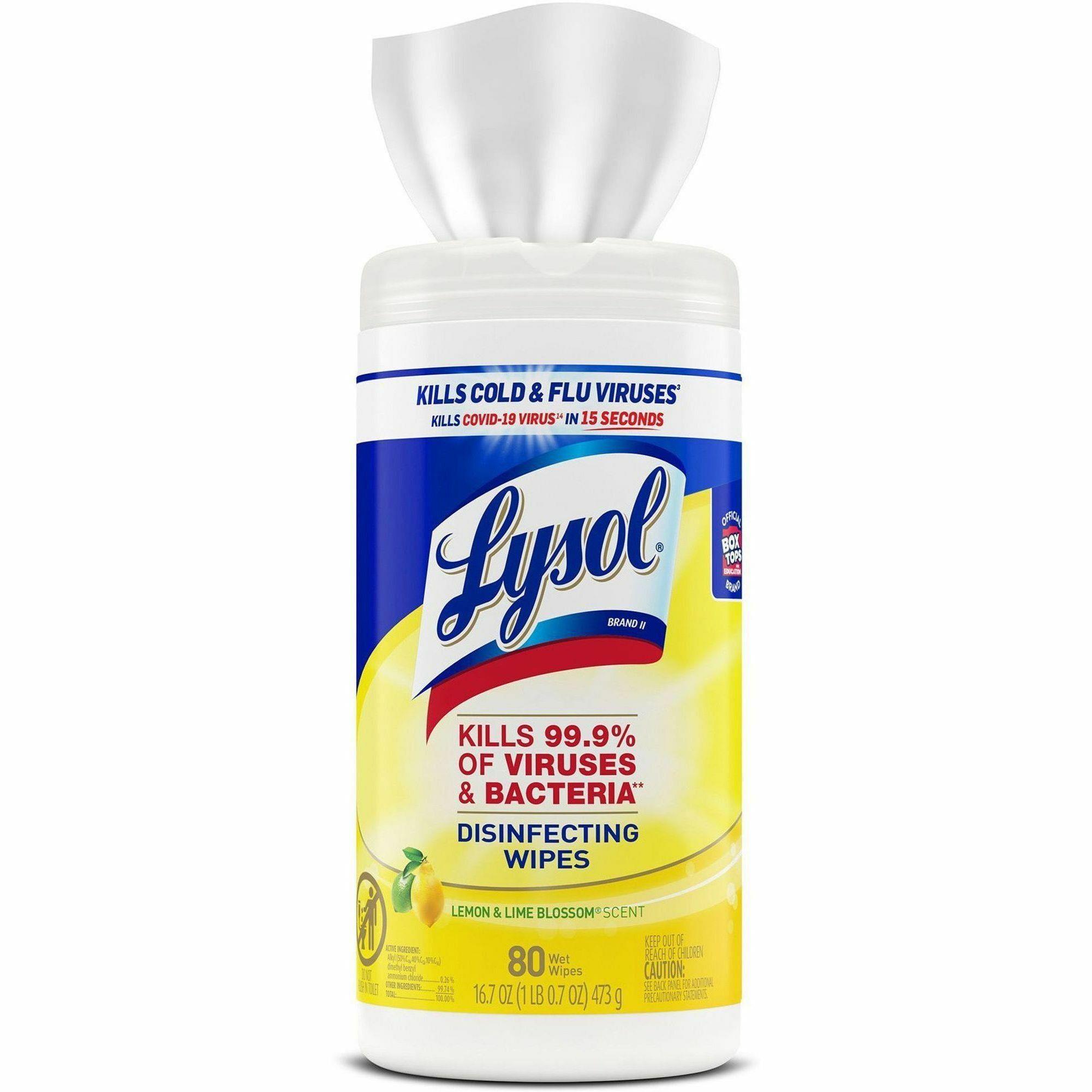 LYSOL® Disinfecting Wipes - Lemon & Lime Blossom (Canister)