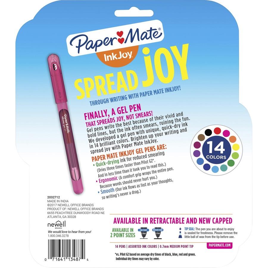 Paper Mate Gel Pens  InkJoy Pens, Medium Point, Assorted, 14