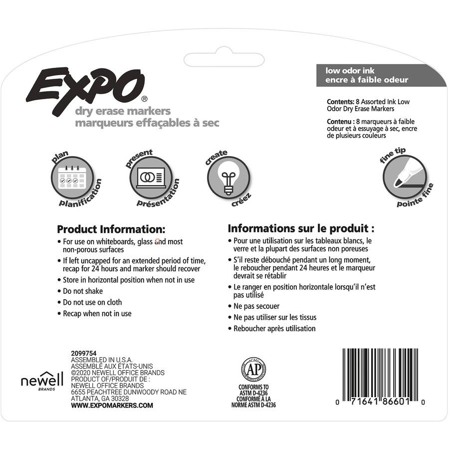 Expo Low-Odor Dry-erase Fine Tip Markers - Fine Point Type - Black - 1  Dozen - ICC Business Products