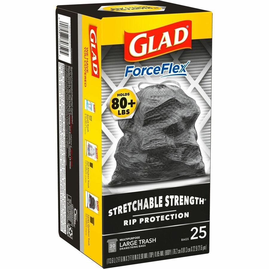 Glad ForceFlexPlus XL X Large Kitchen Drawstring Trash Bags Fresh