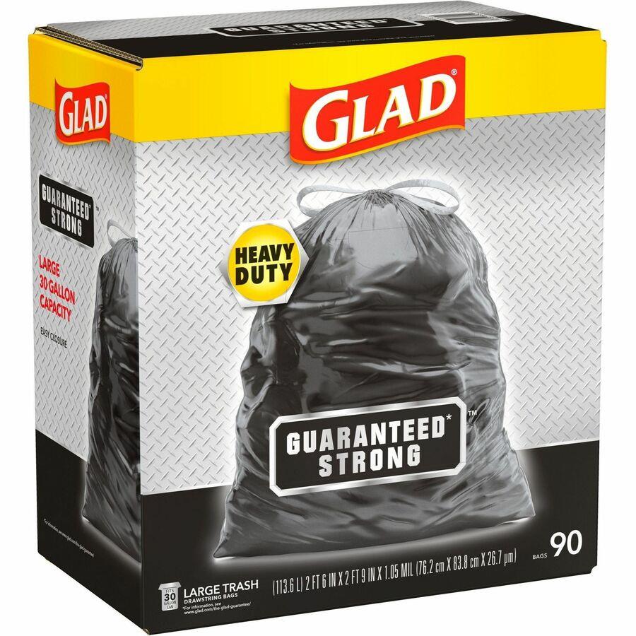 Glad Large Drawstring Trash Bags - Large Size - 30 gal CLO78952, CLO 78952  - Office Supply Hut