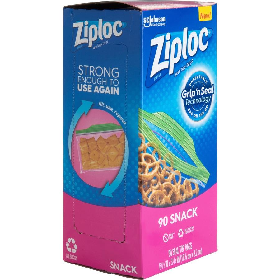 Ziploc® Snack Size Storage Bags - 6.50 Width x 3.25 Length - Zipper  Closure - Clear - 1/Box - 90 Per Box - Food, Supplies